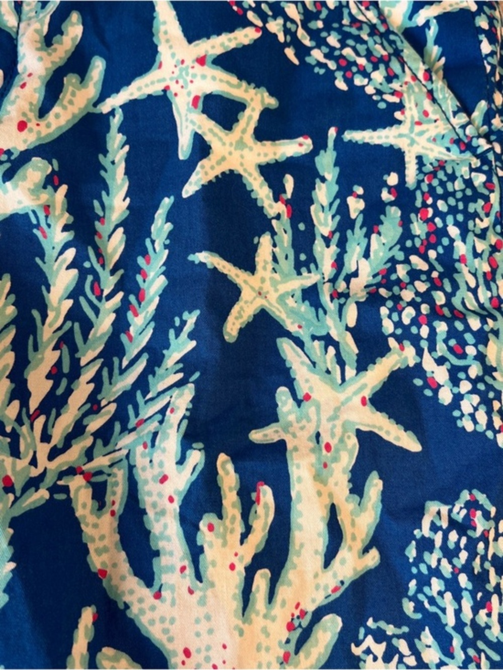 Lilly Pulitzer Blue Coral & Seaweed Chipper Flat-Front‎ Shorts 6 - Picture 2 of 9